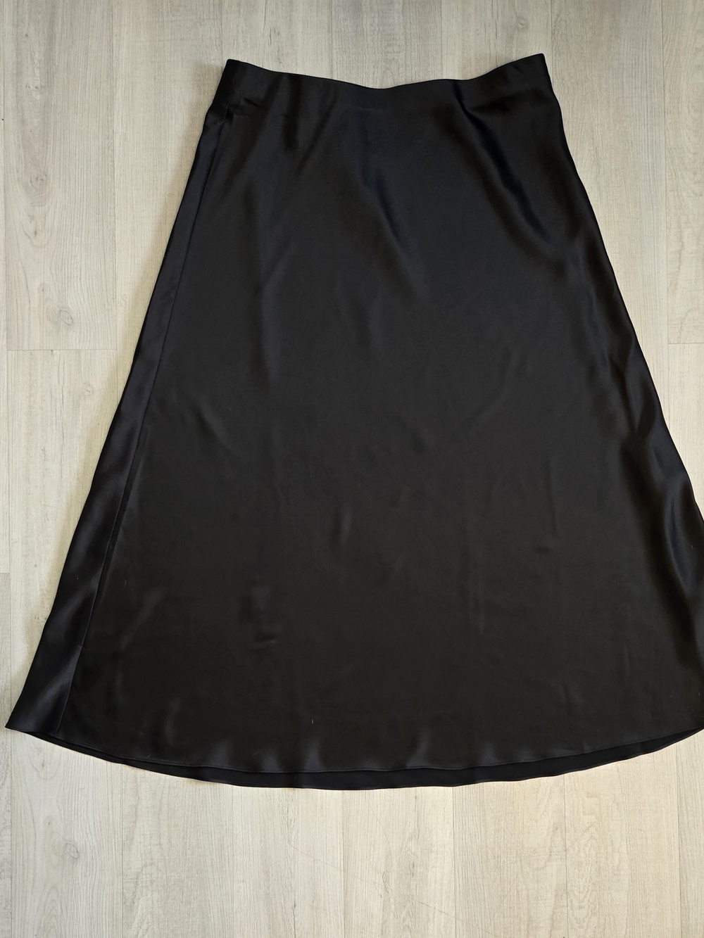 Talbots Black A-Line Satin Skirt